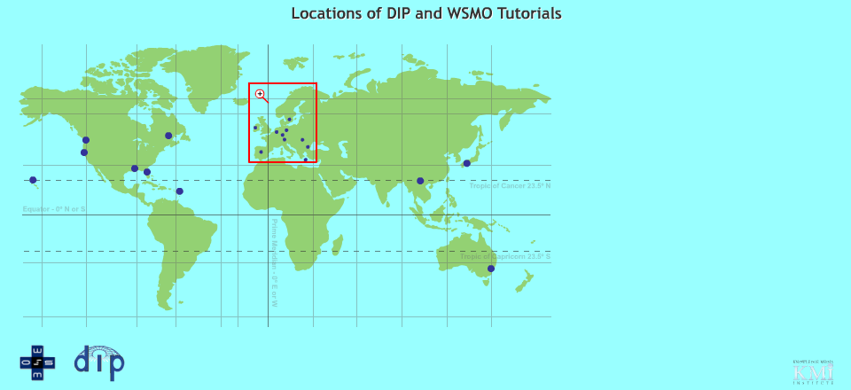 Image map of Locations of DIP and WMSO Tutorials