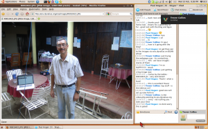 Photo from Nicaragua hotel with Skype text chat window.