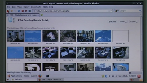 Video screen clip of photos downloading over the BGAn link