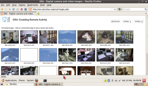 Web page showing thumbnail photos from Masaya Volcano.